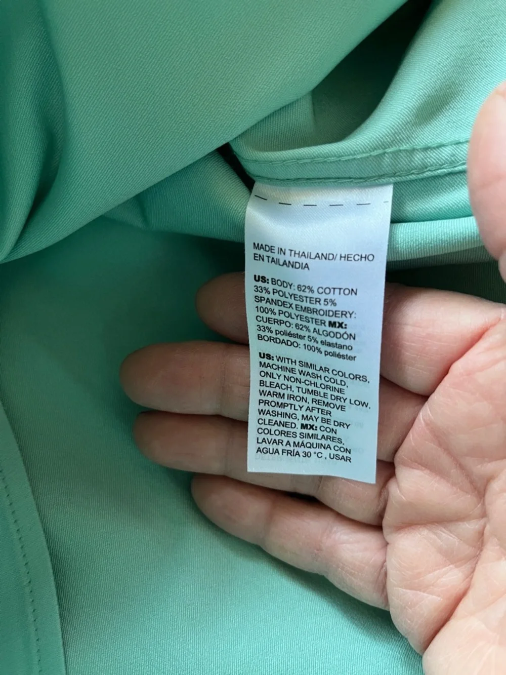 Chico's plus size Mint Green 3/4 sleeve blouse 4/XXL - Picture 4 of 4